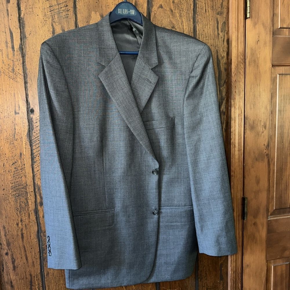 Roundtree & Yorke Blazer Men's 48R Sport Coat Jacket Gray 100%‎ Wool Dillard's